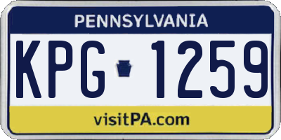 PA license plate KPG1259