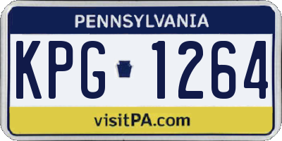 PA license plate KPG1264