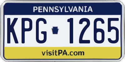 PA license plate KPG1265