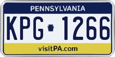 PA license plate KPG1266