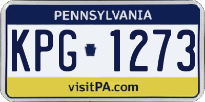 PA license plate KPG1273
