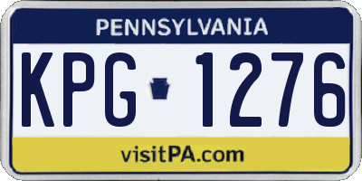 PA license plate KPG1276