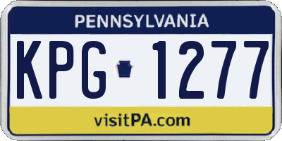 PA license plate KPG1277