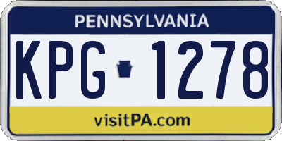 PA license plate KPG1278