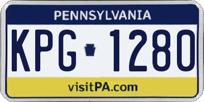 PA license plate KPG1280