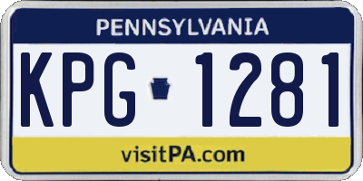PA license plate KPG1281