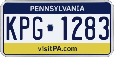 PA license plate KPG1283
