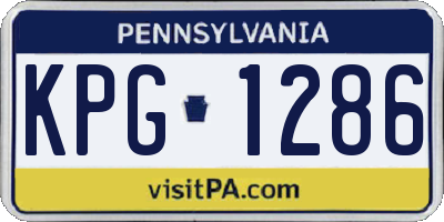 PA license plate KPG1286