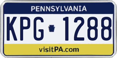 PA license plate KPG1288