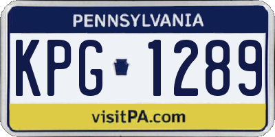 PA license plate KPG1289