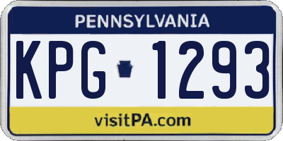 PA license plate KPG1293