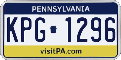 PA license plate KPG1296