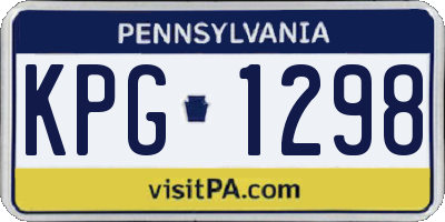 PA license plate KPG1298