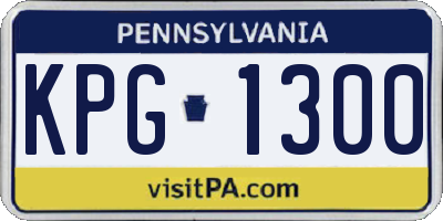 PA license plate KPG1300