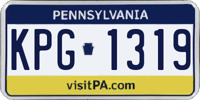 PA license plate KPG1319