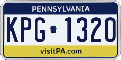 PA license plate KPG1320