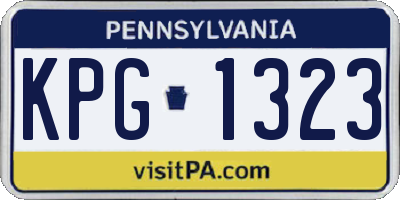 PA license plate KPG1323