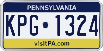 PA license plate KPG1324