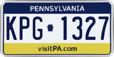 PA license plate KPG1327