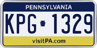 PA license plate KPG1329