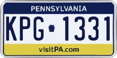 PA license plate KPG1331