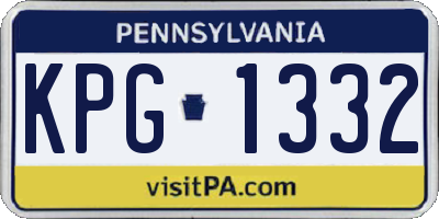 PA license plate KPG1332