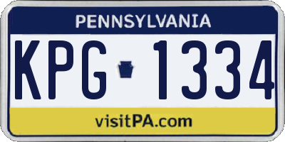 PA license plate KPG1334