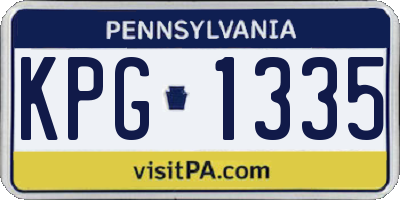 PA license plate KPG1335