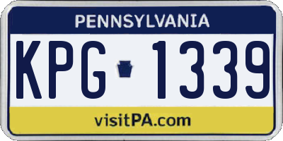 PA license plate KPG1339