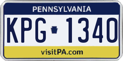 PA license plate KPG1340