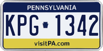 PA license plate KPG1342