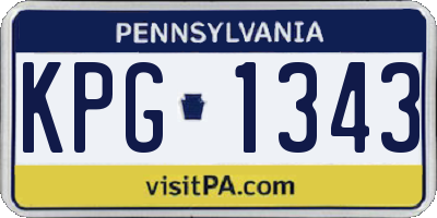 PA license plate KPG1343