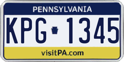 PA license plate KPG1345