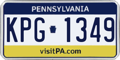 PA license plate KPG1349