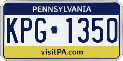 PA license plate KPG1350
