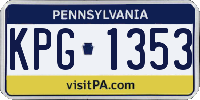 PA license plate KPG1353