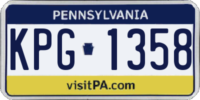 PA license plate KPG1358