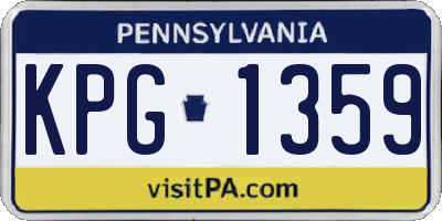 PA license plate KPG1359