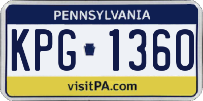 PA license plate KPG1360