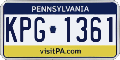 PA license plate KPG1361