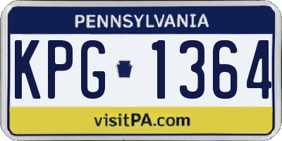 PA license plate KPG1364