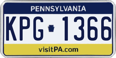 PA license plate KPG1366