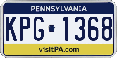 PA license plate KPG1368