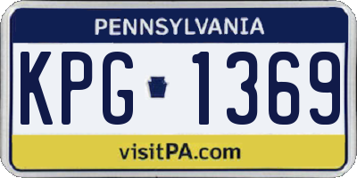 PA license plate KPG1369