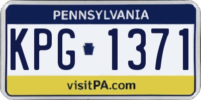 PA license plate KPG1371