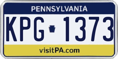 PA license plate KPG1373