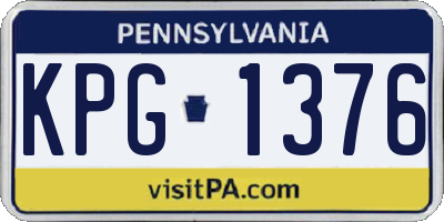 PA license plate KPG1376