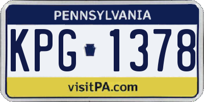 PA license plate KPG1378