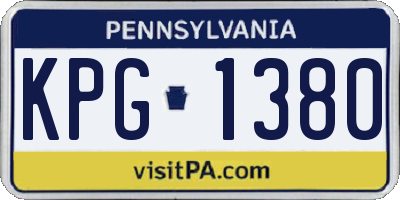 PA license plate KPG1380