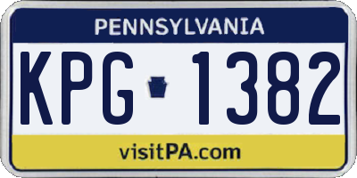 PA license plate KPG1382